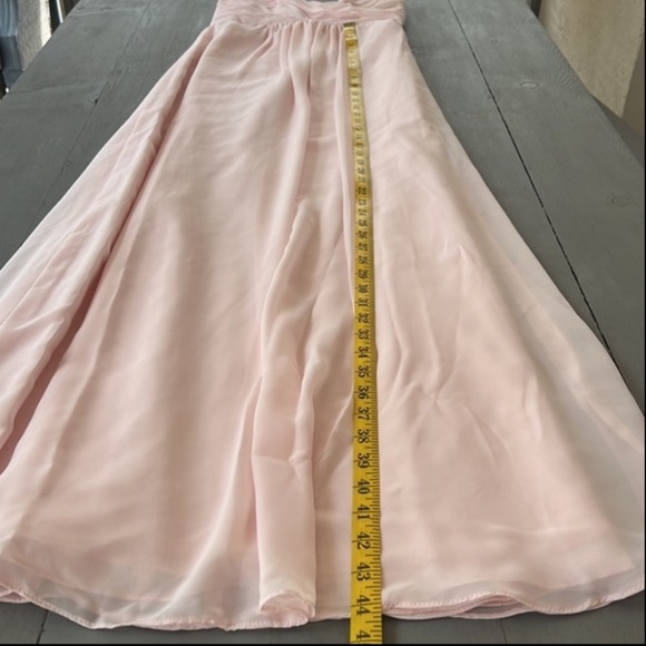 Alfred Angelo Ballerina Pink Style 7372L Draped Empire Long Bridesmaid Dress - Picture 12 of 12